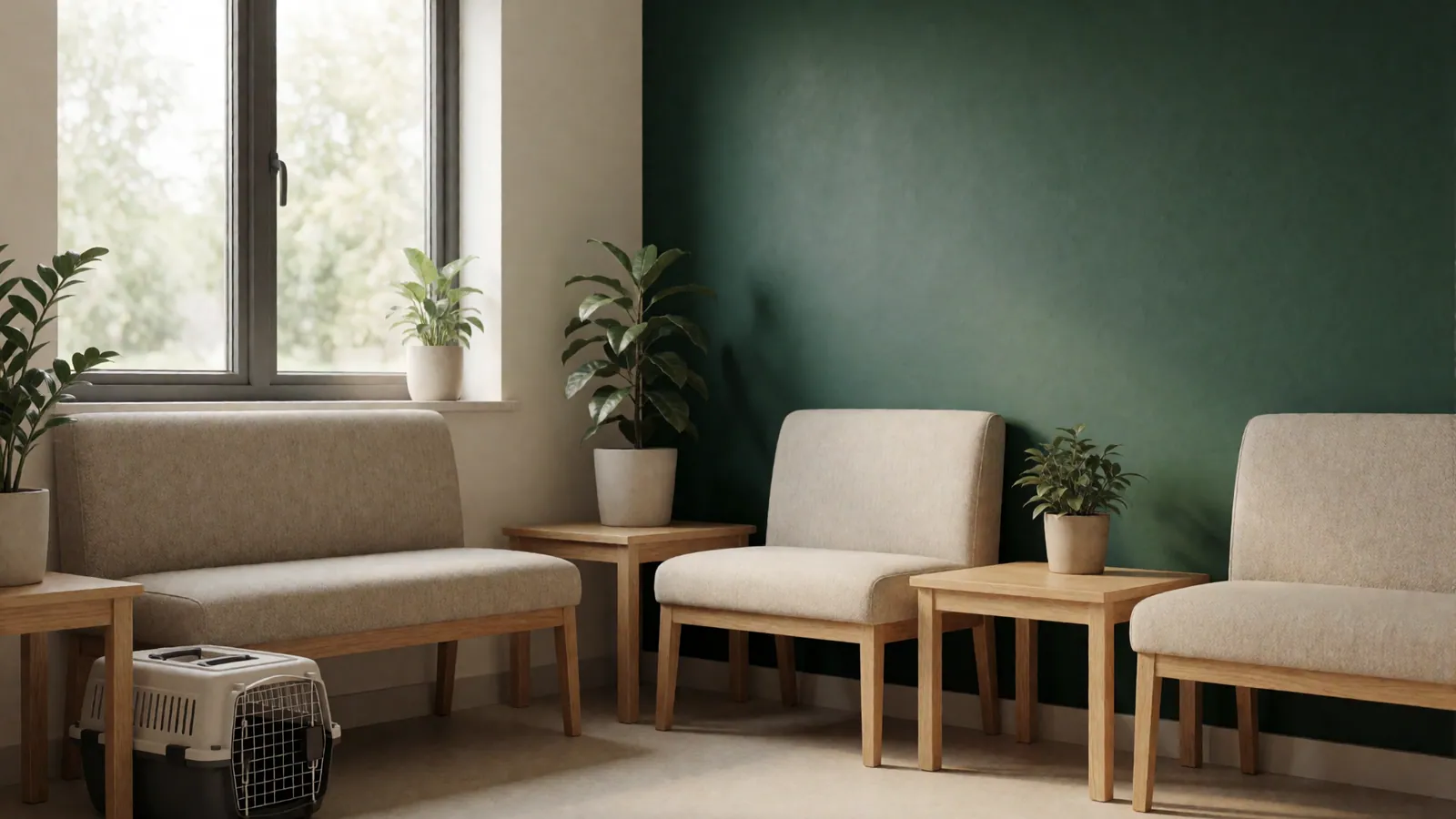 The waiting area at Woodside Vet & Care in Woodside, Queens, NY